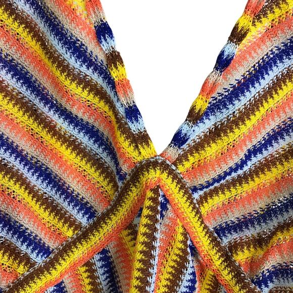 Lulifami Dress Womens Size XS Multi Color V-Neck / Back‎ Cover Up Tie Side Retro - Picture 5 of 9